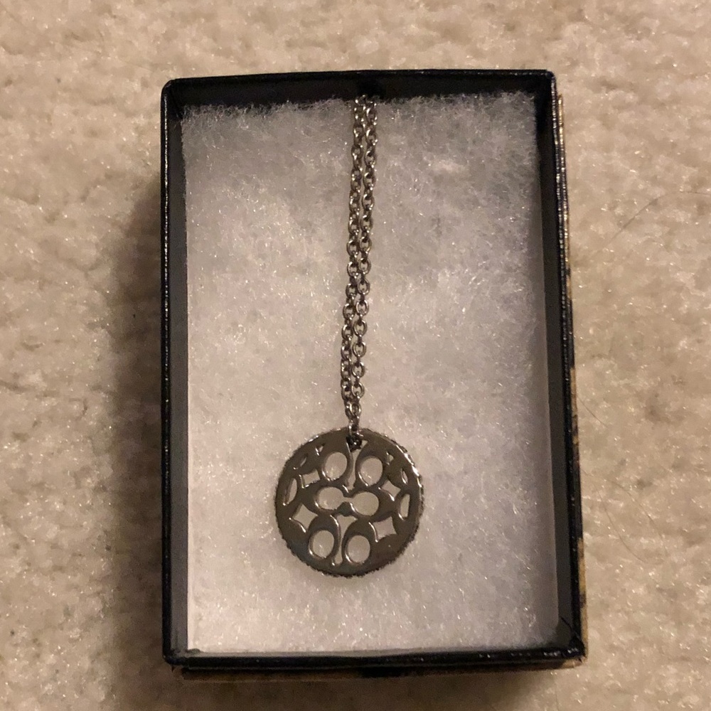 Coach signature silver necklace
